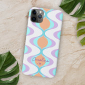 Violet Sinaasappel Aqua Blue Midcentury Waves Patr Case-Mate iPhone Case