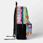 Violet Sinaasappel Roze Aqua Midcentury Circles Pa Bedrukte Rugzak (Links)