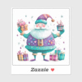 Violet Sinterklaas met kerstcadeaus Sticker (Vel)
