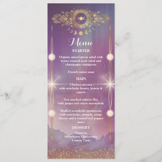 Violet Sky Gold Moon Flat Menu (Voorkant)