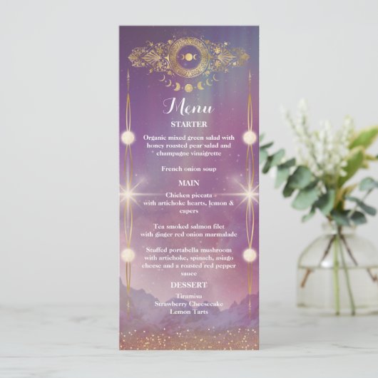 Violet Sky Gold Moon Flat Menu (Staand voorkant)