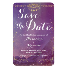 Violet Sky Gold Moon Flexibele fotomagneet Magneet