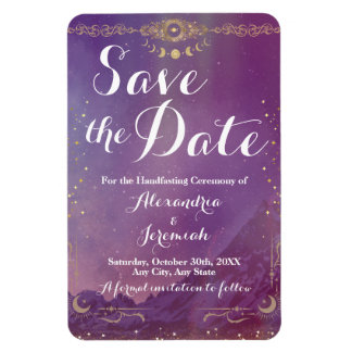 Violet Sky Gold Moon Flexibele fotomagneet Magneet