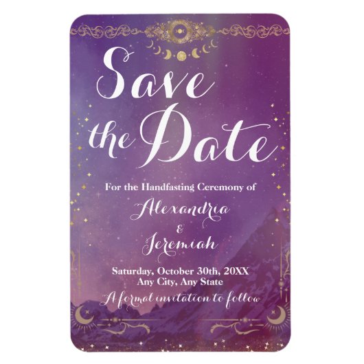 Violet Sky Gold Moon Flexibele fotomagneet Magneet (Verticaal)