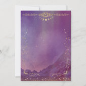 Violet Sky Gold Moon Save The Date Kaart (Achterkant)