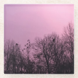 "Violet Sky" Oorspronkelijke kunst van KAS Glazen Onderzetter