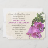 Violet Snapdragon Waterverf Vintage Wedding Kaart (Voorkant)