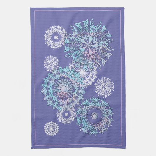Violet Snowflakes Kitchen Towels Theedoek (Verticaal)