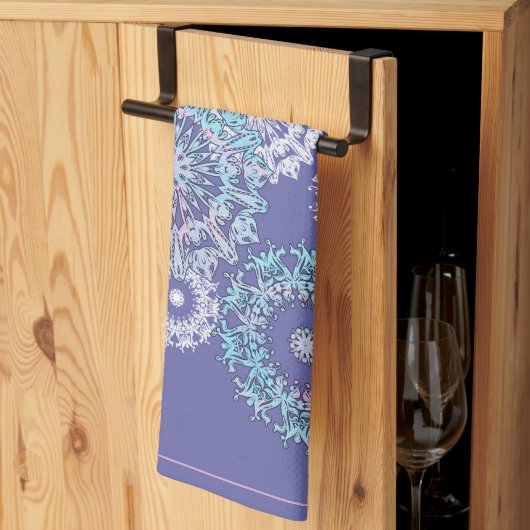 Violet Snowflakes Kitchen Towels Theedoek (Derde Gevouwen)