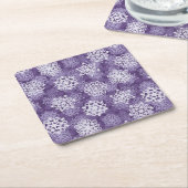Violet Snowflakes Patroon Kartonnen Onderzetters (Schuin)