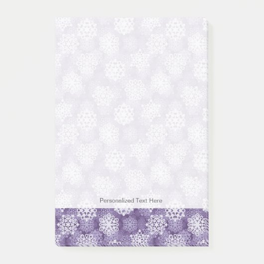 Violet Snowflakes Patroon Post-it® Notes (Voorkant)