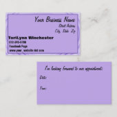 Violet Spiral Border over White Afsprakenkaartje (Voorkant / Achterkant)