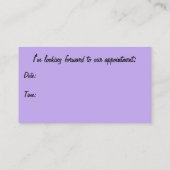 Violet Spiral Border over White Afsprakenkaartje (Achterkant)