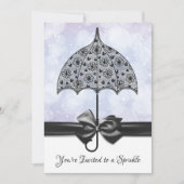 Violet Sprinkle Baby shower Black Lace Umbrella Kaart (Voorkant)