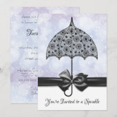 Violet Sprinkle Baby shower Black Lace Umbrella Kaart (Voorkant / Achterkant)