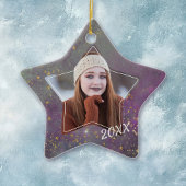 Violet Star Galaxy Afstuderen foto-sjabloon Keramisch Ornament