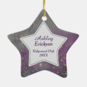Violet Star Galaxy Afstuderen foto-sjabloon Keramisch Ornament (Achterkant)