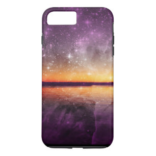 Violet Stars en Sunset Lake iPhone 7 plus Hoesje