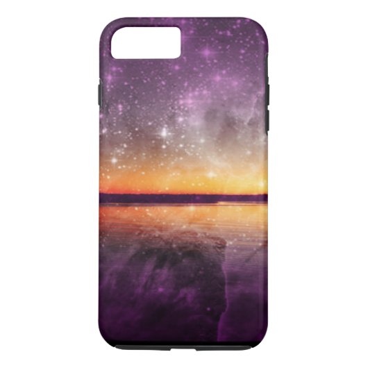 Violet Stars en Sunset Lake iPhone 7 plus Hoesje (Achterkant)