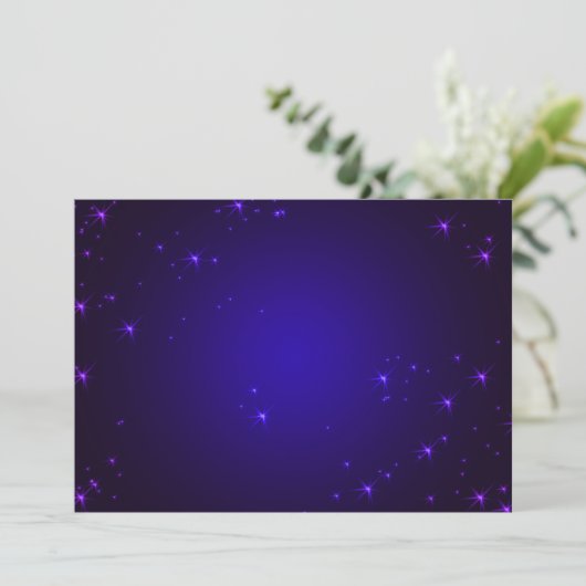 Violet Stars Uitnodiging (Staand voorkant)