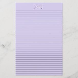 Violet Stationery Paper Monogram optionele lijnen Briefpapier