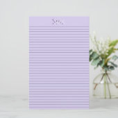 Violet Stationery Paper Monogram optionele lijnen Briefpapier (Staand voorkant)