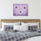 Violet sterren in Night Sky Canvas Print (Insitu (Slaapkamer))