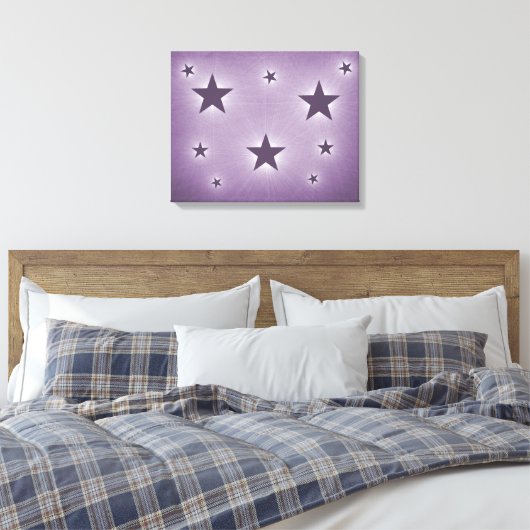 Violet sterren in Night Sky Canvas Print (Insitu (Slaapkamer))