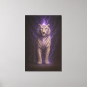 Violet Storm Aura White Tiger – Electric Divine Be Canvas Afdruk (Voorkant)