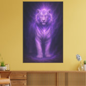 Violet Storm White Tiger – Ascended Aura Canvas Afdruk (Insitu (Woonkamer))