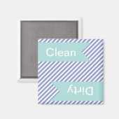 Violet Striped Clean - Dirty Dishwasmachine Magnet (Voorkant / Achterkant)