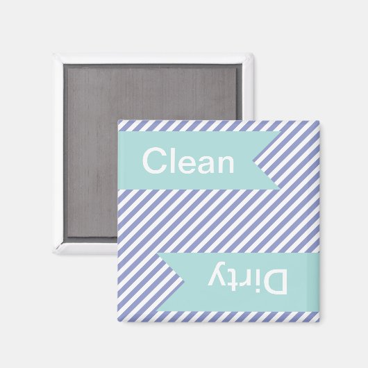 Violet Striped Clean - Dirty Dishwasmachine Magnet (Voorkant / Achterkant)