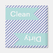 Violet Striped Clean - Dirty Dishwasmachine Magnet (Voorkant)