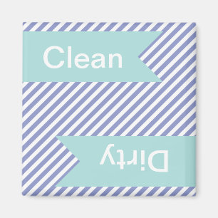 Violet Striped Clean - Dirty Dishwasmachine Magnet