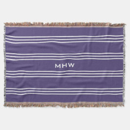 Violet Stripes aangepast monogram deken