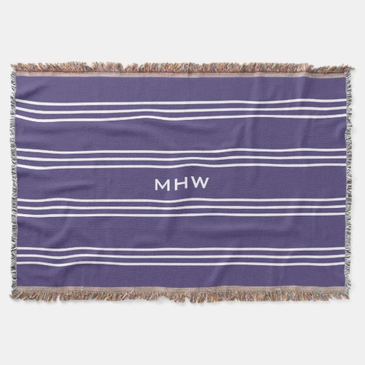 Violet Stripes aangepast monogram deken (Voorkant)