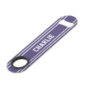 Violet Stripes aangepast monogram flesopener Speed Flessenopener (Voorkant Gekanteld)