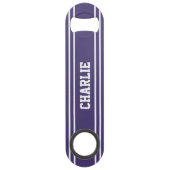 Violet Stripes aangepast monogram flesopener Speed Flessenopener (Voorkant)