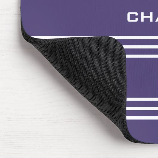 Violet Stripes aangepast monogram mousepad Muismat (Hoek)