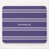 Violet Stripes aangepast monogram mousepad Muismat (Voorkant)