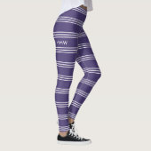 Violet Stripes aangepaste monogram-leggings Leggings (Rechts)