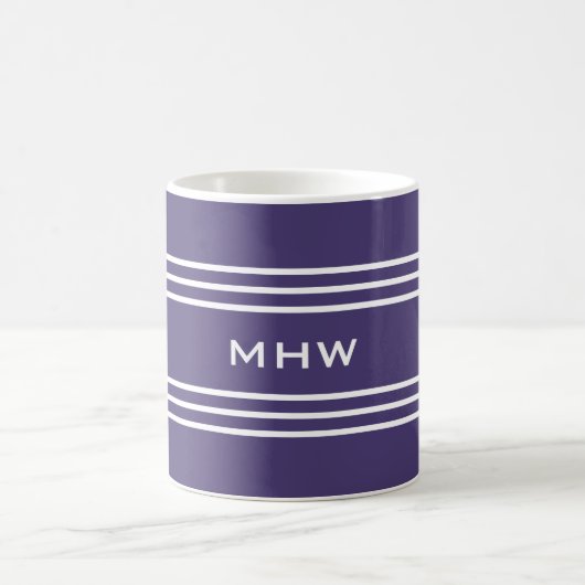 Violet Stripes aangepaste monogram-mokken Koffiemok (Center)