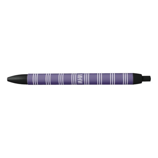 Violet Stripes aangepaste monogram pennen (Voorkant)