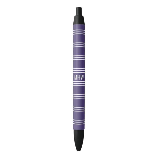 Violet Stripes aangepaste monogram pennen (Voorkant Verticaal)