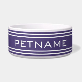 Violet Stripes aangepaste monogram pet bowlen Voerbakje