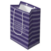 Violet Stripes aangepaste tekstcadeautassen Medium Cadeauzakje (Voorkant Gekanteld)