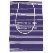 Violet Stripes aangepaste tekstcadeautassen Medium Cadeauzakje (Voorkant)