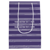 Violet Stripes aangepaste tekstcadeautassen Medium Cadeauzakje (Achterkant)