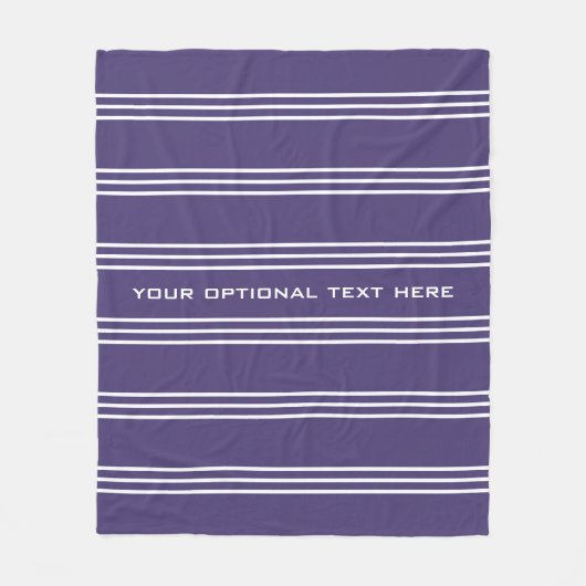 Violet Stripes aangepaste tekstdekens Fleece Deken (Voorkant)