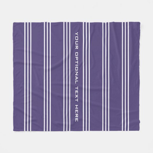 Violet Stripes aangepaste tekstdekens Fleece Deken (Voorkant (Horizontaal))